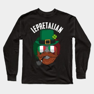 St Patricks Day Lepretalian Irish Italian Leprechaun Long Sleeve T-Shirt